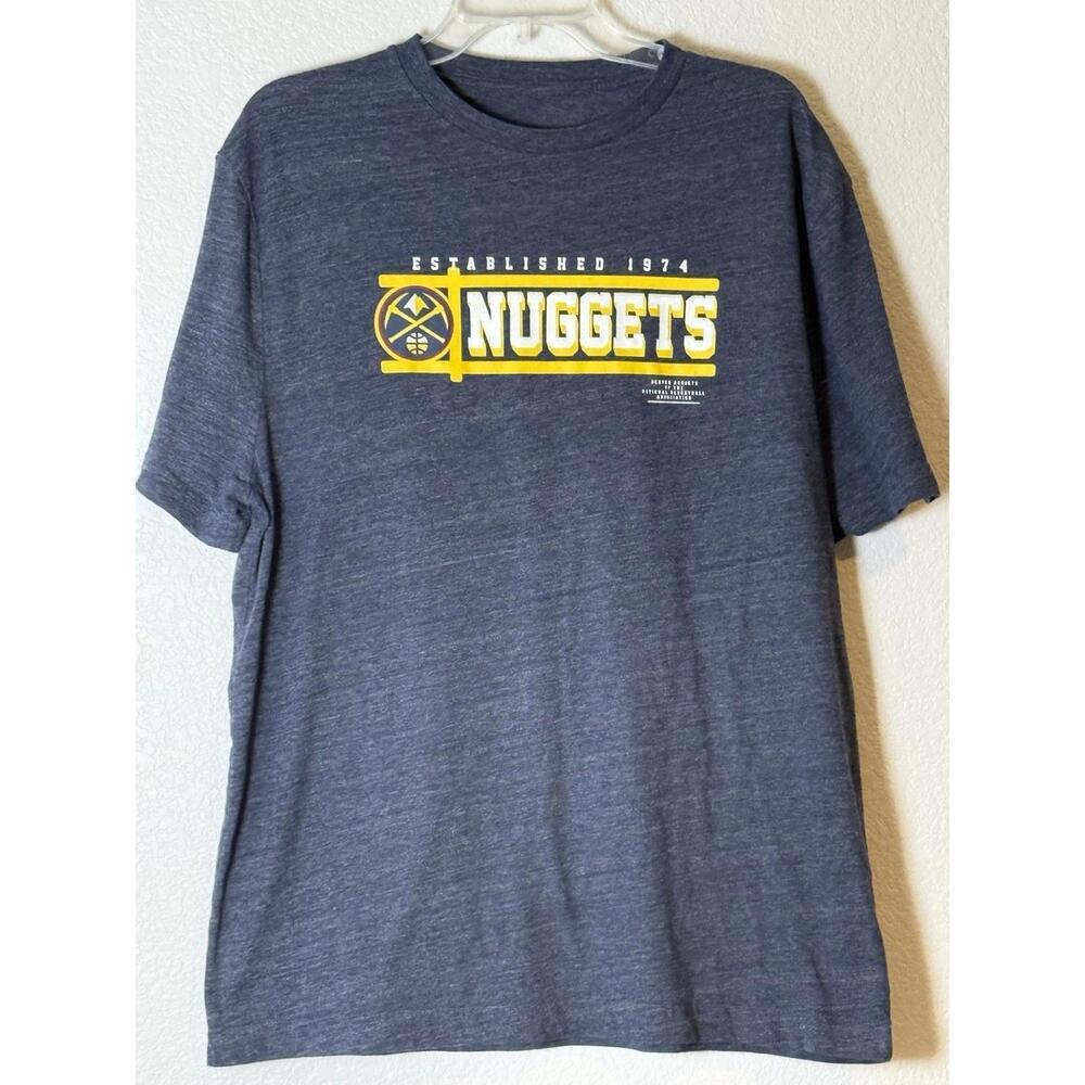 Denver Nuggets Blue Gray Sports T-Shirt Mens Sz Xl
